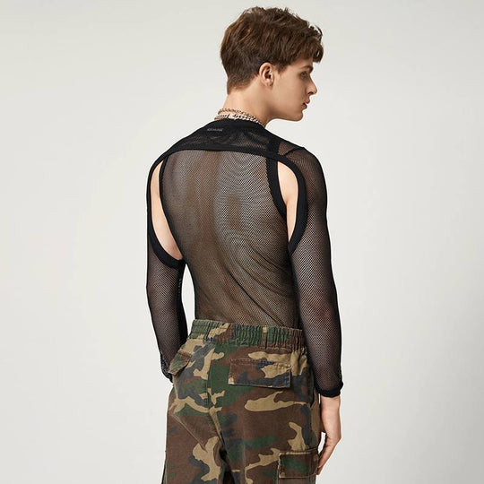 Mesh Long Sleeve Elegant Singlet - Oh My Underwear