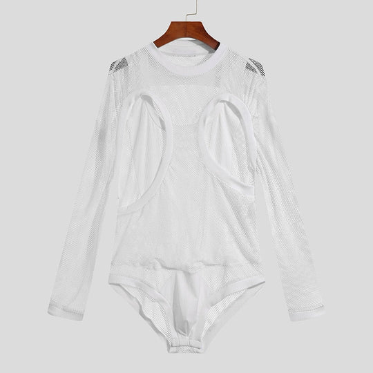 Mesh Long Sleeve Elegant Singlet - Oh My Underwear