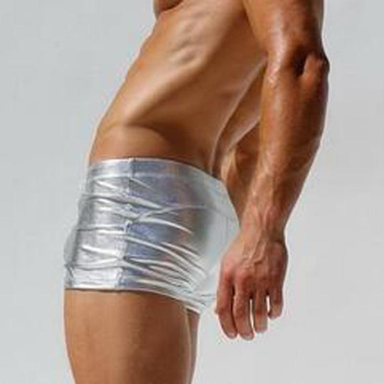 Metallic Square Cut Swim Shorts swimwear