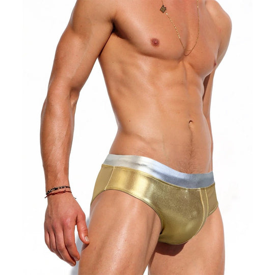 Metallic Two-toned Swim Briefs - Oh My Underwear