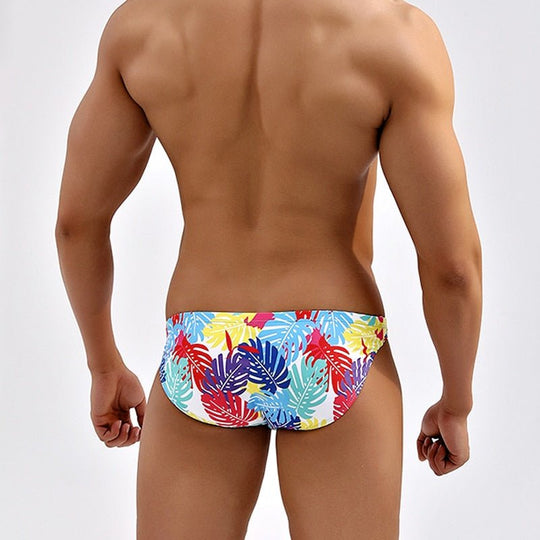 Pastel Flowers Skinny Swim Briefs - Oh My!