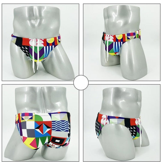 Patchwork Swim Briefs - Oh My Underwear