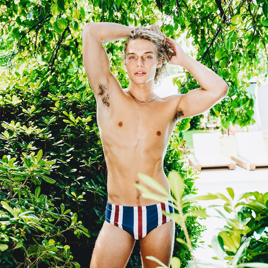 Patriotic Striped Swim Briefs - Oh My!