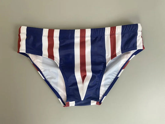 Patriotic Striped Swim Briefs - Oh My!