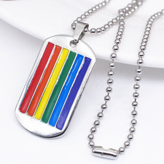 Pride Flag Dog Tags/Necklace - Oh My Underwear