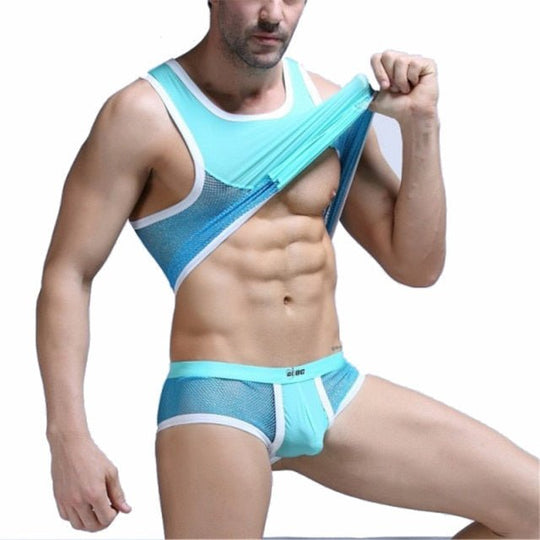 Racing Stripe Mesh Tanktop + Boxer Briefs underwear