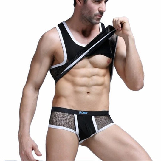 Racing Stripe Mesh Tanktop + Boxer Briefs underwear
