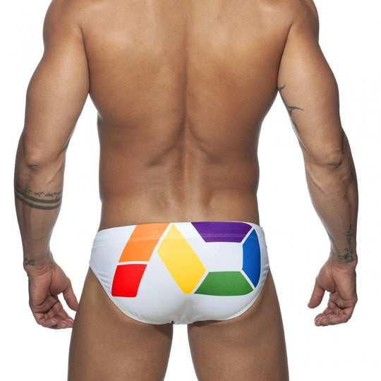 Rainbow Geometric Swim Briefs swimwear