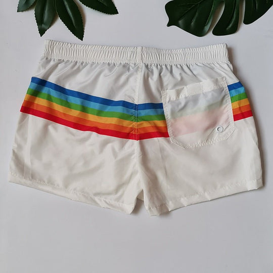 Rainbow Striped Board Shorts - Oh My!