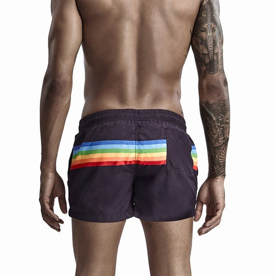 Rainbow Striped Board Shorts - Oh My!