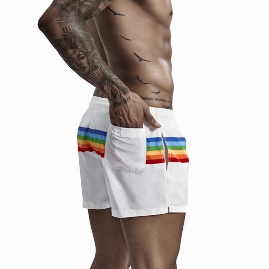 Rainbow Striped Board Shorts - Oh My!