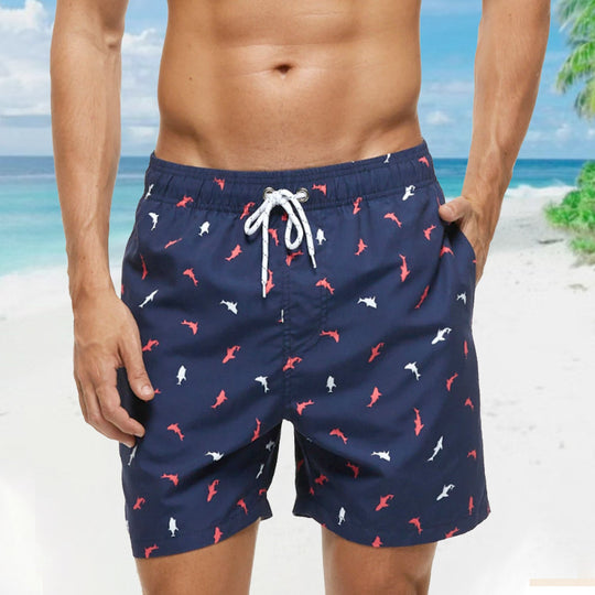 Red + White Fish Board Shorts - Oh My Underwear