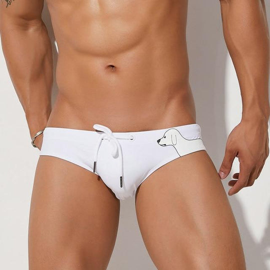 Seobean Staring Dog Swim Briefs - Oh My Underwear