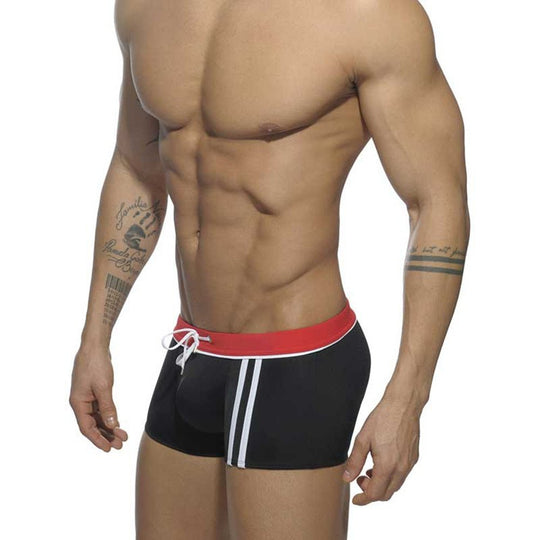 Square Cut Racing Stripe Swim Trunks - Oh My Underwear