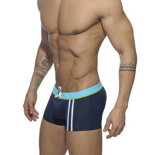 Square Cut Racing Stripe Swim Trunks - Oh My Underwear