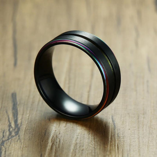 Stainless Steel Night Shade Rainbow Ring accessories