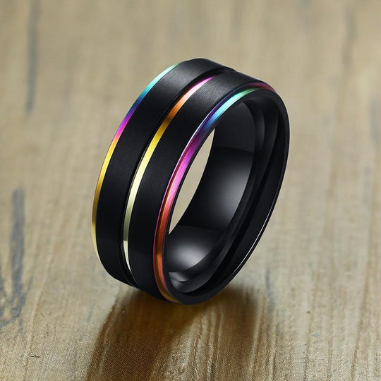 Stainless Steel Night Shade Rainbow Ring accessories
