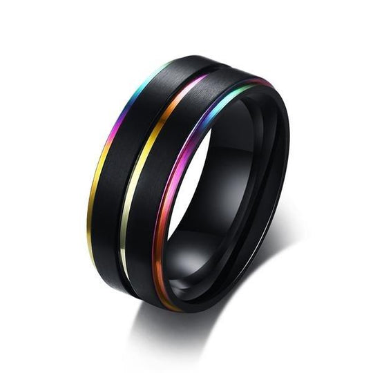 Stainless Steel Night Shade Rainbow Ring accessories