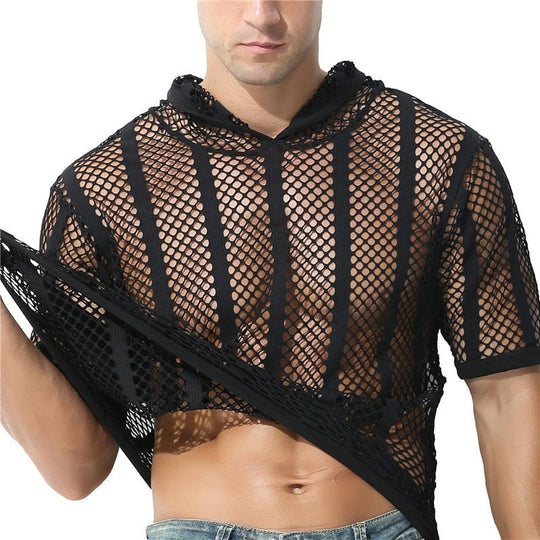 Striped Hoodie Mesh Suit - Oh My Underwear