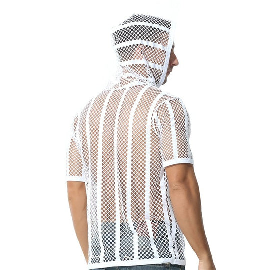Striped Hoodie Mesh Suit - Oh My Underwear