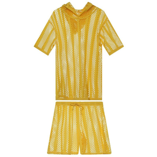 Striped Hoodie Mesh Suit - Oh My Underwear