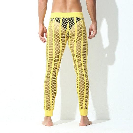 Striped Mesh See-through Tights - Oh My Underwear