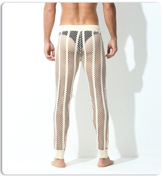 Striped Mesh See-through Tights - Oh My Underwear