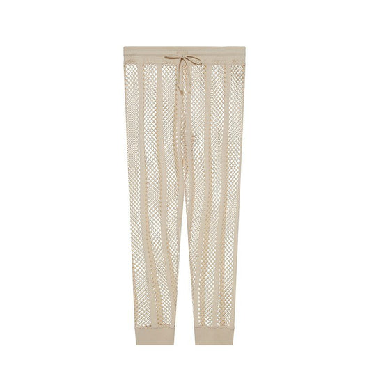 Striped Mesh See-through Tights - Oh My Underwear