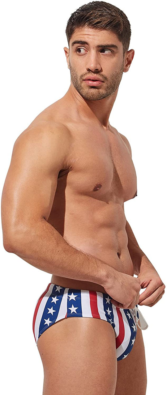Striped Patriotic Swim Briefs - Oh My Underwear
