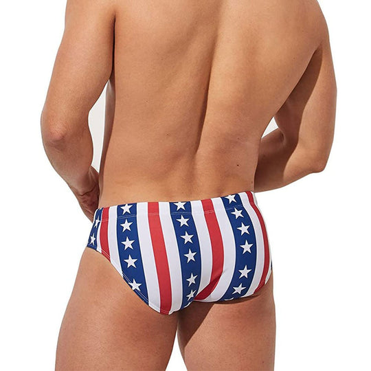 Striped Patriotic Swim Briefs - Oh My Underwear