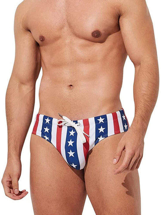 Striped Patriotic Swim Briefs - Oh My Underwear