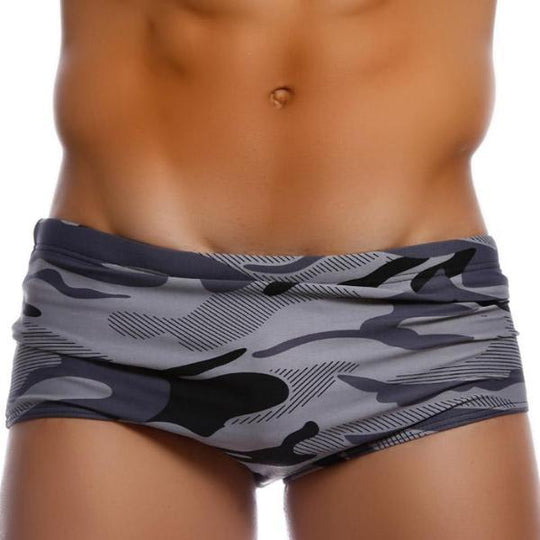 Taddlee Grey Camo Brazilian Cut Swim Trunks - Oh My Underwear