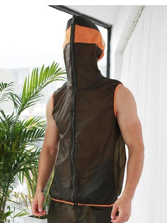 Transparent Racing Stripe Sleeveless Hoodie + Plants - Oh My Underwear