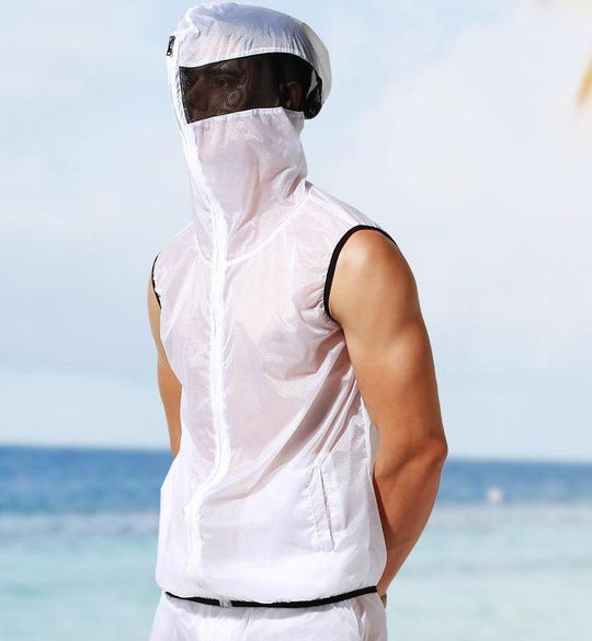 Transparent Racing Stripe Sleeveless Hoodie + Plants - Oh My Underwear