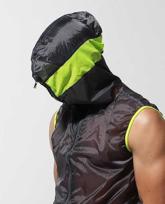 Transparent Racing Stripe Sleeveless Hoodie + Plants - Oh My Underwear