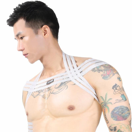 Waterfall Harness + Metallic Jock Briefs - Oh My Underwear