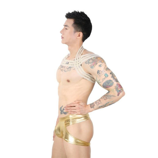 Waterfall Harness + Metallic Jock Briefs - Oh My Underwear