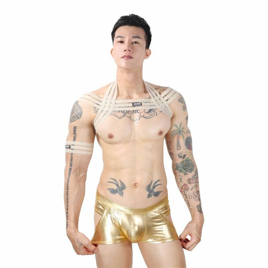 Waterfall Harness + Metallic Jock Briefs - Oh My Underwear