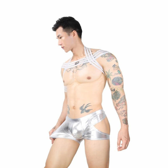 Waterfall Harness + Metallic Jock Briefs - Oh My Underwear